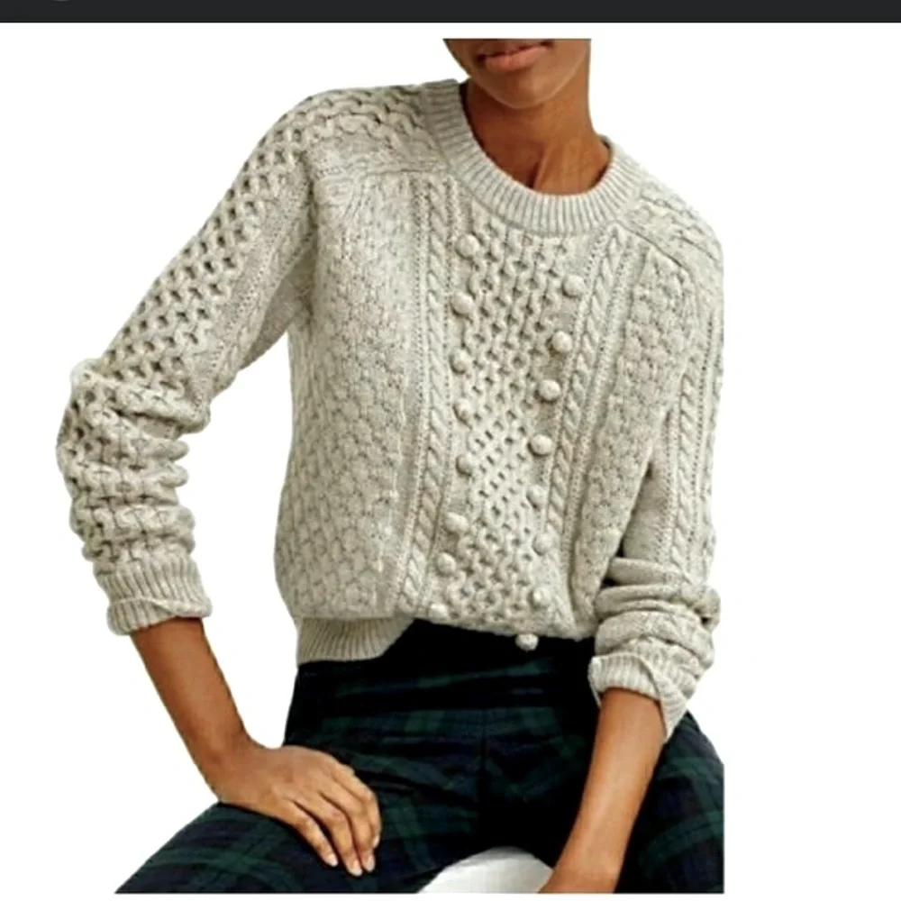 J. Crew Sweater Women's Textured Popcorn Knit - Gray NWT